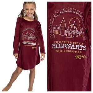 NEW Harry Potter Nightgown Girls Pajamas 10/12 Sleep Shirt Hogwarts Christmas